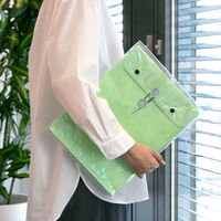 オキナ ビニールバック 角2 グリーン VB2EG 1セット(1枚×3)