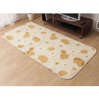 イケヒコ なめらかタッチ アニマル柄 『ウーリー』ベージュ ラグ 約2000×2400mm（洗濯機丸洗い可能）1枚（直送品）