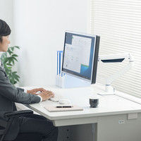 サンワサプライ 高耐荷重水平垂直多関節液晶モニタアーム ホワイト CR-LA1304W 1台（直送品）