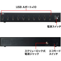 サンワサプライ USB充電器（10ポート・合計24A） ACA-IP61 1台（直送品）