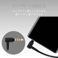 エレコム ステレオヘッドホン（マイク付）/セミオープン型/φ3.5/13.6mmドライバ/FAST MUSIC/F10IM/ブラック 1個