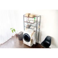 宮武製作所 籠つきランドリーラック 幅900×奥行400×高さ1905mm ブラック SH-X692C_BK 1台（直送品）