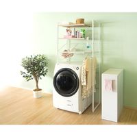 宮武製作所 籠つきランドリーラック 幅900×奥行400×高さ1905mm ホワイト SH-X692C_WH 1台（直送品）