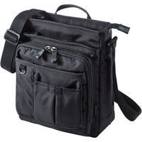 サンワダイレクト ショルダーポーチ（斜めがけバッグ・16ポケット・手持ち対応・メンズ） 200-BAG118BK 1個（直送品）