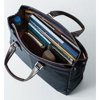 サンワダイレクト ビジネスバッグ（日本製・豊岡製・岡山デニム使用・撥水加工・ショルダーベルト付・ネイビー） 200-BAG140NV 1個（直送品）