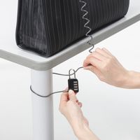 サンワダイレクト カールコード一体型南京錠（バッグ・サドル盗難防止・ダイヤル錠・セキュリティーワイヤー） 200-SL029BK 1個（直送品）