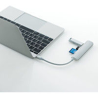 サンワダイレクト usb-c ハブ（USB3.0 2ポート・SD、microSDカードリーダー・充電対応） 400-ADR310SPD 1個（直送品）