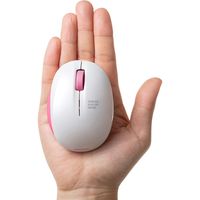 サンワダイレクト ワイヤレスマウス（エルゴノミクス・疲労軽減・小型・4ボタン・ブルーLED光学式・ホワイト・ピンク） 400-MA104W 1個（直送品）