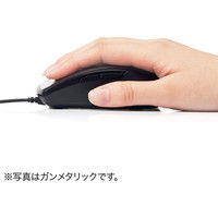 サンワダイレクト 有線マウス（静音・サイレント・左右対称・1200カウント切替・戻る・進む・ミドルサイズ・レッド） 400-MA107R 1個（直送品）