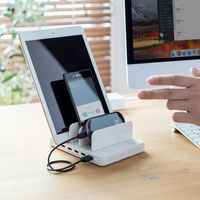 サンワダイレクト 充電器ステーション（USB充電器・スマホ・タブレット対応・最大6A/36W・6ポート搭載） 700-AC019W 1個（直送品）