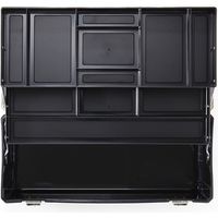 サンワダイレクト 工具箱（ツールボックス・整理・持ち運び・2段トレー付き・プラスチック） 800-BYBOX2BK 1個（直送品）