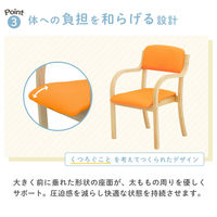 ネットフォース ダイニングチェア 介護用椅子 シエル 完成品 ブラウンフレーム×アイボリー  福祉用 ETV-2-2-S4-AW 1セット（4脚入）（直送品）