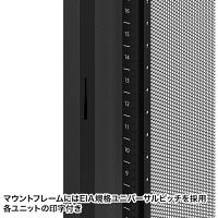 サンワサプライ 19インチサーバーラックメッシュパネル（24U）幅600×奥行1000×高さ1288mm ブラック CP-SVN2410MBKN 1台（直送品）