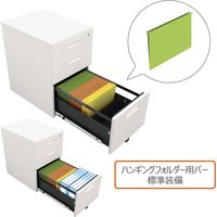 【軒先渡し】Y2K D700デスク用高性能ワゴン ホワイト 395×550×616mm OAD-3LP-NA 1台（直送品）