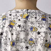 住商モンブラン 男女兼用スクラブ グレー×イエロー L MU601-05 1枚　スクラブ（直送品）