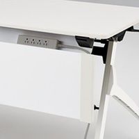 【組立設置込】イトーキ 折りたたみテーブル 天板抗菌 スチール幕板付タイプ（棚付） 幅1500×奥行450×高さ720mm 1台（直送品）