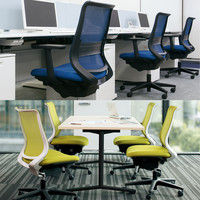 【組立設置込】コクヨ オフィスチェア ミトラ T型肘 カーペット用 ランバーサポート無 ホワイト×プルシアンブルー 1脚（直送品）