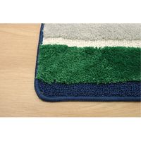 イケヒコ キッチンマット マイクロファイバー 抗菌 洗える 『マイクロボーダー』 幅1800×奥行450mm ネイビー  1枚（直送品）