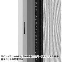 サンワサプライ 19インチサーバーラック メッシュパネル仕様（18U） 幅600×奥行900×高さ1020mm ライトグレー 1台（直送品）