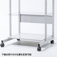 サンワサプライ パソコンラック（キーボードスライダー付き） 幅650×奥行605×高さ1200mm ライトグレー RAC-EC74 1台（直送品）