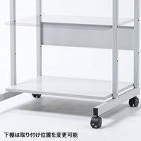 サンワサプライ パソコンラック 幅650×奥行605×高さ700mm ライトグレー RAC-EC75 1台（直送品）