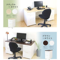 Netforce ワゴン 3段脇机 鍵付 ニューグレー アジャスター付 1台（直送品）