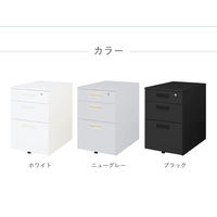 Netforce ワゴン 3段 鍵付 幅395×奥行550×高さ616 ニューグレー キャスター付 1台（直送品）