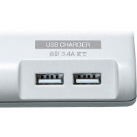 サンワサプライ USB充電ポート付き節電タップ(面ファスナー付き) TAP-B107U-2W 1個（直送品）