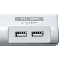 サンワサプライ USB充電ポート付き節電タップ(面ファスナー付き) TAP-B108U-2W 1個