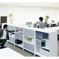 【組立設置込】コクヨ エディア フリーパネル 2段上段パネル 幅900×奥行450×高さ860mm ホワイト×ホワイトグレー 1台（直送品）