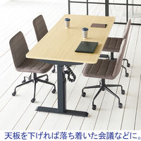 SEKI 電動昇降テーブルHOP 幅1800×奥行900×高さ707～1152mm テーブル 天板：ホワイト/脚：ブラック 1台（3梱包）（取寄品）