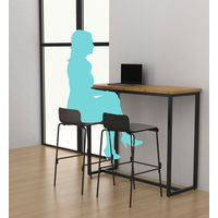 well-be ハイチェア（パッド座） ブラック UB-4 BK/GL 1セット（2脚）幅465mm スタッキング可能 キャスター無し