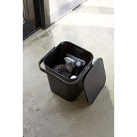 フタ付 収納バスケット タワー 12L ブラック 1個 山崎実業