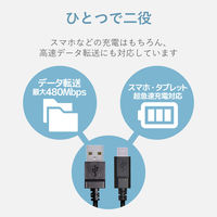 エレコム Type-Cケーブル/やわらか/1.5m/ブラック MPA-FACY15BK 1個