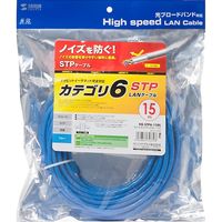 サンワサプライ カテゴリ6STP LANケーブル KB-STP6-15BL 1本（直送品）
