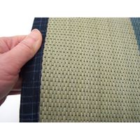 萩原 い草センターラグ（裏貼り） チェッカー 約幅1760×奥行1760mm ブルー 81939110 1枚（直送品）