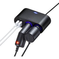 サンワサプライ USBチャージャー付2連ソケット(2ポート・4.8A) CAR-CHR78CU 1個（直送品）