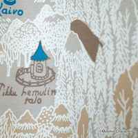 スミノエ MOOMIN セミオーダー カーテン ムーミン谷の地図 2200×2350mm グレー 1セット(2枚入)（直送品）