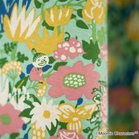 スミノエ MOOMIN セミオーダー カーテン コバナドレープ 1200×2200mm グリーン 1セット(2枚入)（直送品）