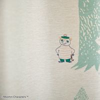 スミノエ MOOMIN セミオーダー カーテン プートドレープ 2300×2200mm ライトブルーグリーン 1セット(2枚入)（直送品）