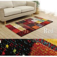 イケヒコ フォリア ラグ 800×1400mm レッド 1321070240101 1枚（直送品）