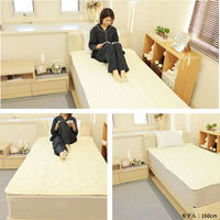 3枚 ロングシンカー 敷パット ブルー ダブル　140×205cm 洗える オールシーズン 敷布団パッド ベッドパット 新生活 非冷感（直送品）