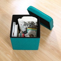 不二貿易 ディノ ボックススツール 幅380×奥行380×高さ400mm ブルー 85852 1セット(2台入)（直送品）