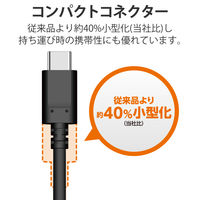 タイプCケーブル (USB-C to C) PD対応 100W 2m 黒 U2C-CC5PC20NBK エレコム 1本（直送品）