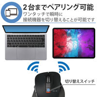 Bluetoothマウス 静音 無線 ワイヤレス 握りの極み Lサイズ 5ボタン 黒 M-XGL15BBSBK エレコム 1個（直送品）