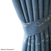 スミノエ MOOMIN セミオーダー カーテン デニムボーダー 1000×2100mm ブルー １セット(2枚入)（直送品）