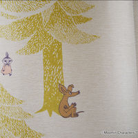 スミノエ MOOMIN セミオーダー カーテン プートドレープ 1600×1650mm イエロー １セット(2枚入)（直送品）