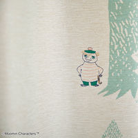 スミノエ MOOMIN セミオーダー カーテン プートドレープ 1500×1250mm ライトブルーグリーン １セット(2枚入)（直送品）