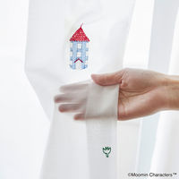スミノエ MOOMIN セミオーダー レースカーテン ムーミンハウスボイル 1500×1600mm ホワイト １セット(2枚入)（直送品）