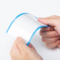 コクヨ　クリップ付名札　名刺カードホルダー　ソフトケース　サイドフラップ付き　青　ナフ-40B　1セット（32枚）